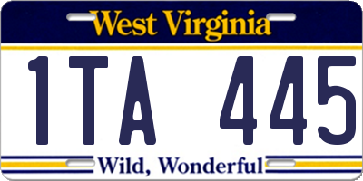 WV license plate 1TA445