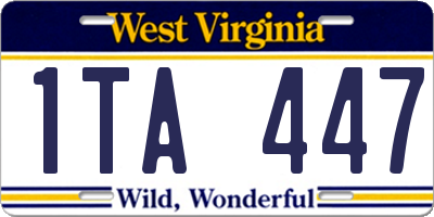 WV license plate 1TA447