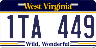 WV license plate 1TA449