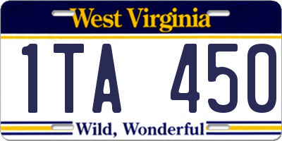 WV license plate 1TA450