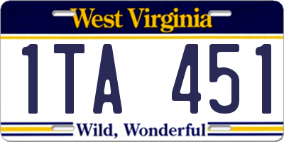 WV license plate 1TA451