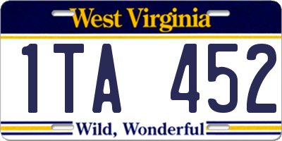 WV license plate 1TA452