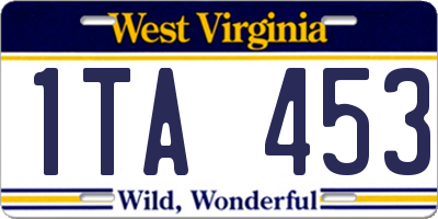 WV license plate 1TA453