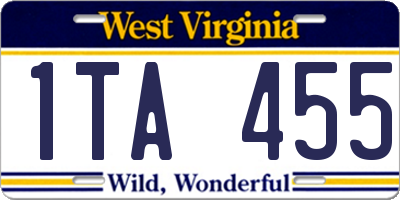 WV license plate 1TA455