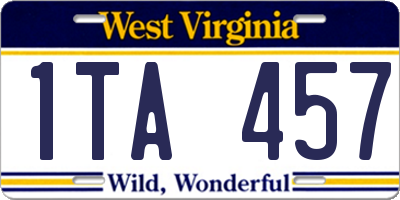 WV license plate 1TA457