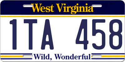WV license plate 1TA458