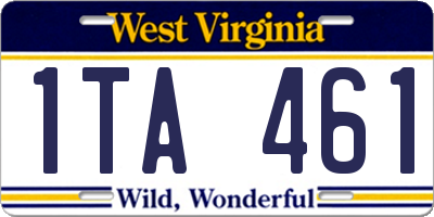 WV license plate 1TA461