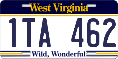 WV license plate 1TA462