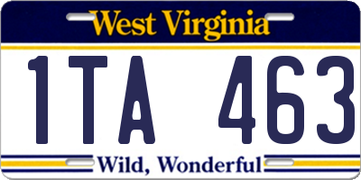 WV license plate 1TA463