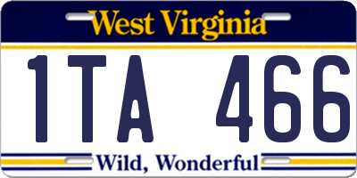 WV license plate 1TA466