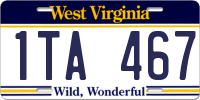 WV license plate 1TA467