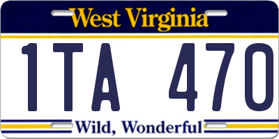 WV license plate 1TA470