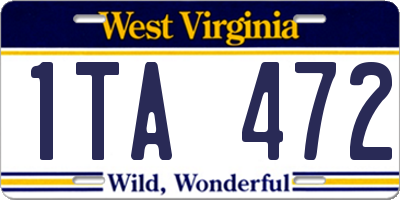 WV license plate 1TA472