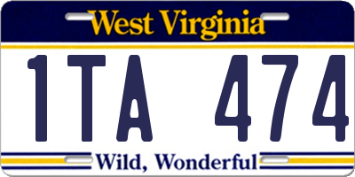 WV license plate 1TA474