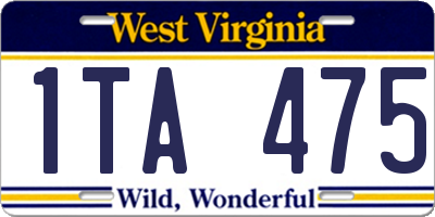 WV license plate 1TA475