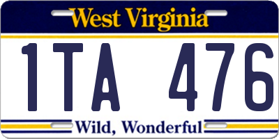 WV license plate 1TA476