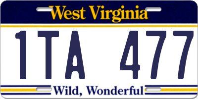 WV license plate 1TA477