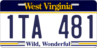 WV license plate 1TA481