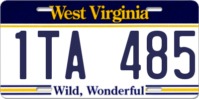 WV license plate 1TA485