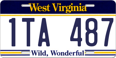 WV license plate 1TA487