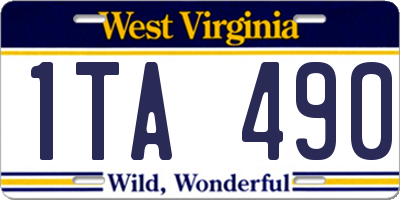 WV license plate 1TA490