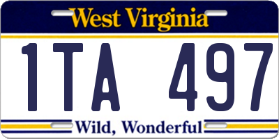 WV license plate 1TA497