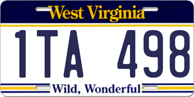 WV license plate 1TA498