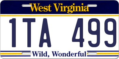 WV license plate 1TA499