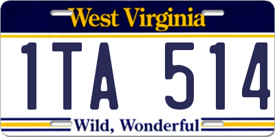 WV license plate 1TA514