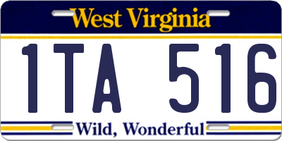 WV license plate 1TA516