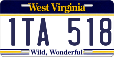 WV license plate 1TA518