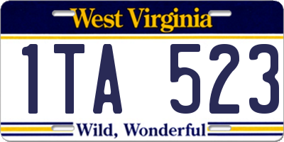 WV license plate 1TA523