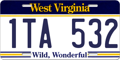 WV license plate 1TA532