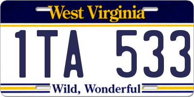 WV license plate 1TA533