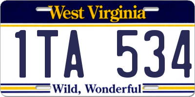 WV license plate 1TA534