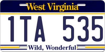 WV license plate 1TA535
