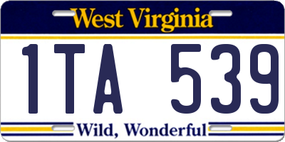 WV license plate 1TA539