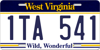 WV license plate 1TA541