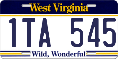 WV license plate 1TA545