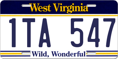 WV license plate 1TA547