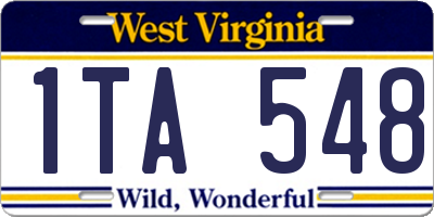 WV license plate 1TA548