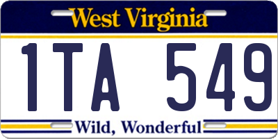 WV license plate 1TA549