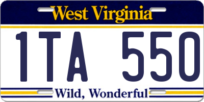 WV license plate 1TA550
