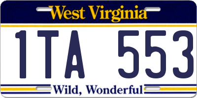 WV license plate 1TA553