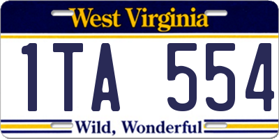 WV license plate 1TA554