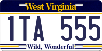 WV license plate 1TA555