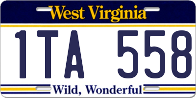 WV license plate 1TA558