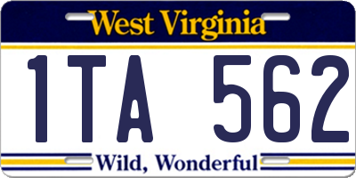 WV license plate 1TA562