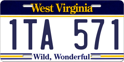 WV license plate 1TA571