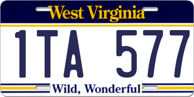 WV license plate 1TA577